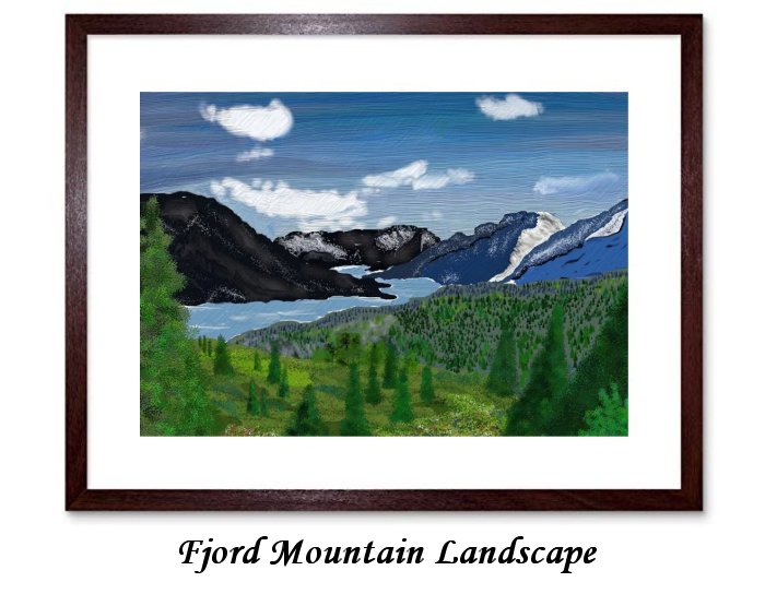 Fjord Mountains Landscape Framed Print